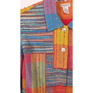 Vintage 90s Travel Smith Multicolor Patchwork Cotton Jacket Women's Size L‎